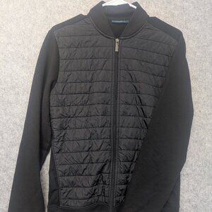 Perry Ellis Quilted Puffer Sweatshirt Zip-Up Spring Men Jacket Black Small